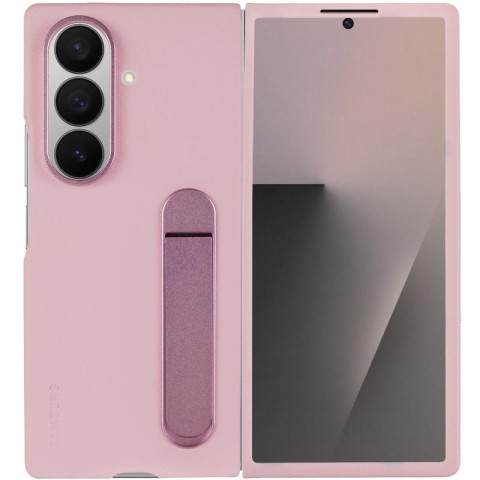 Шкіряний чохол Leather Case (AAA) with stand для Samsung Galaxy Z Fold7 Pink