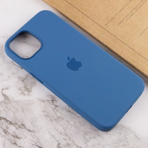 Чохол Silicone case (AAA) with Magsafe and Animation для Apple iPhone 13 (6.1") Синій / Blue Jay