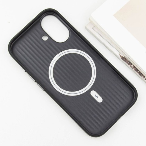 Шкіряний чохол Carved with MagSafe для Apple iPhone 16 (6.1") Black