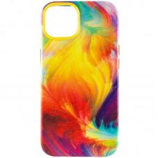 Шкіряний чохол Colour Splash with MagSafe для Apple iPhone 14 (6.1") Yellow / Red