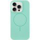 Чохол Silicone Case Full Protective (AA) NO LOGO with MagSafe для Apple iPhone 16 Pro Max (6.9") Зелений / Spearmint