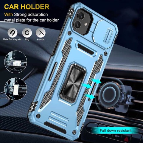 Ударостійкий чохол Camshield Army Ring для Samsung Galaxy A06 Блакитний / Light Blue