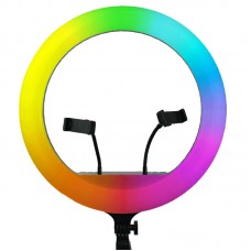 Кільцева світлодіодна LED лампа RGB Arc Ring 10" + tripod 1.6m Black