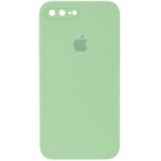 Чохол Silicone Case Square Full Camera Protective (AA) для Apple iPhone 7 plus / 8 plus (5.5") М'ятний / Mint