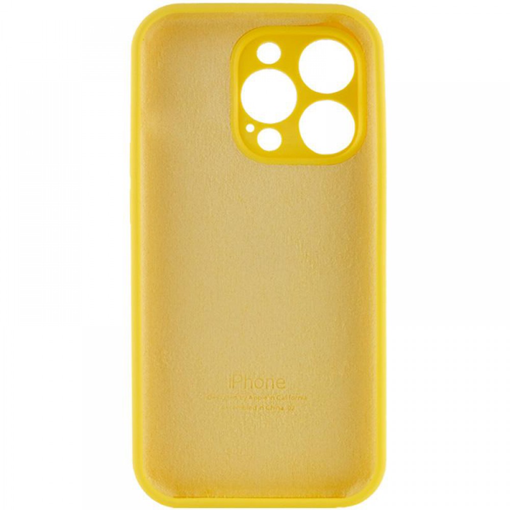 Чохол Silicone Case Full Camera Protective (AA) для Apple iPhone 14 Pro (6.1") Жовтий / Yellow