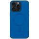 Шкіряний чохол Bonbon Leather Metal Style with MagSafe для Apple iPhone 13 Pro Max (6.7") Синій / Indigo