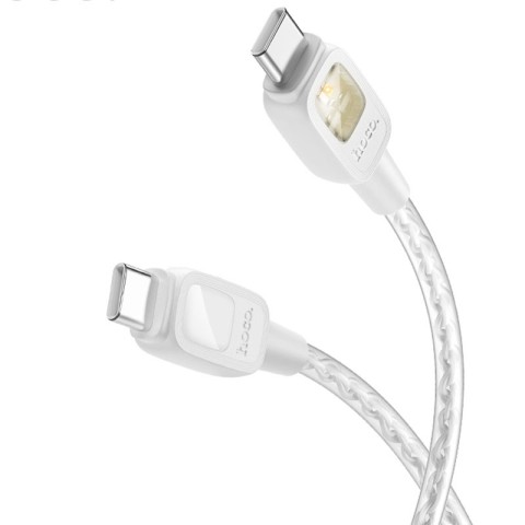 Дата кабель Hoco U124 Stone silicone power-off 60W Type-C to Type-C (1.2m) Gray