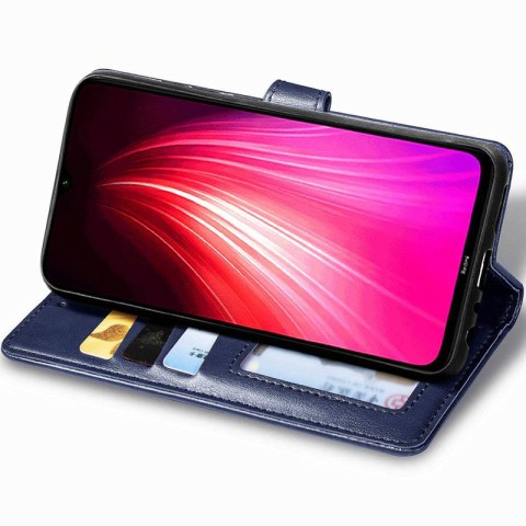 Шкіряний чохол-книжка GETMAN Gallant (PU) для Xiaomi Redmi Note 8T Синій