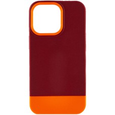 Чохол TPU+PC Bichromatic для Apple iPhone 13 Pro Max (6.7") Brown burgundy / Orange