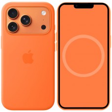 Чохол Silicone case (AAA) with Magsafe and Animation для Apple iPhone 17 Pro Max (6.9") Orange