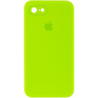 Чохол Silicone Case Square Full Camera Protective (AA) для Apple iPhone 6/6s (4.7") Салатовий / Neon green
