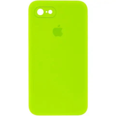 Чохол Silicone Case Square Full Camera Protective (AA) для Apple iPhone 6/6s (4.7") Салатовий / Neon green