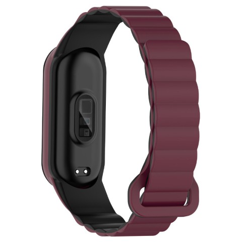 Ремінець Dual-color Magnetic для Xiaomi Mi Band 7/6/5/4/3 Plum / Black