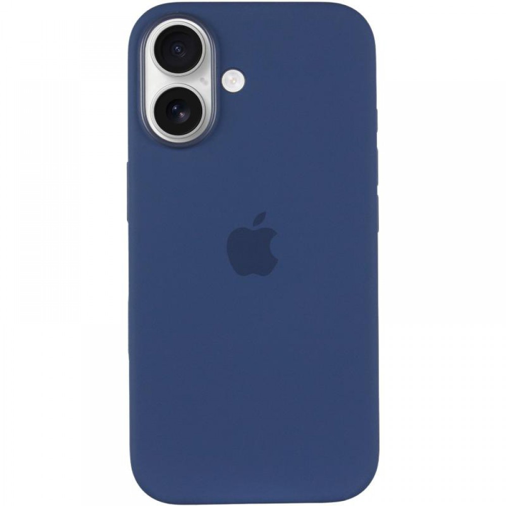 Чохол Silicone case (AAA) with Magsafe and Animation (button) для Apple iPhone 16 (6.1") Denim