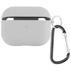 Силіконовий футляр з мікрофіброю для навушників Airpods Pro 3 Сірий / Stone
