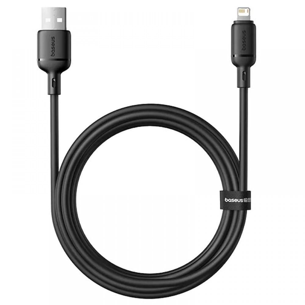 Дата кабель Baseus Silky Series OS Fast Charging USB to Lightning 2.4A (2m) (P1037770) Cluster Black