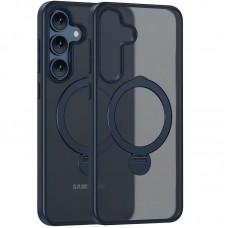 TPU+PC чохол MagSafe Colorful HQ Ring для Samsung Galaxy S25 Dark Blue