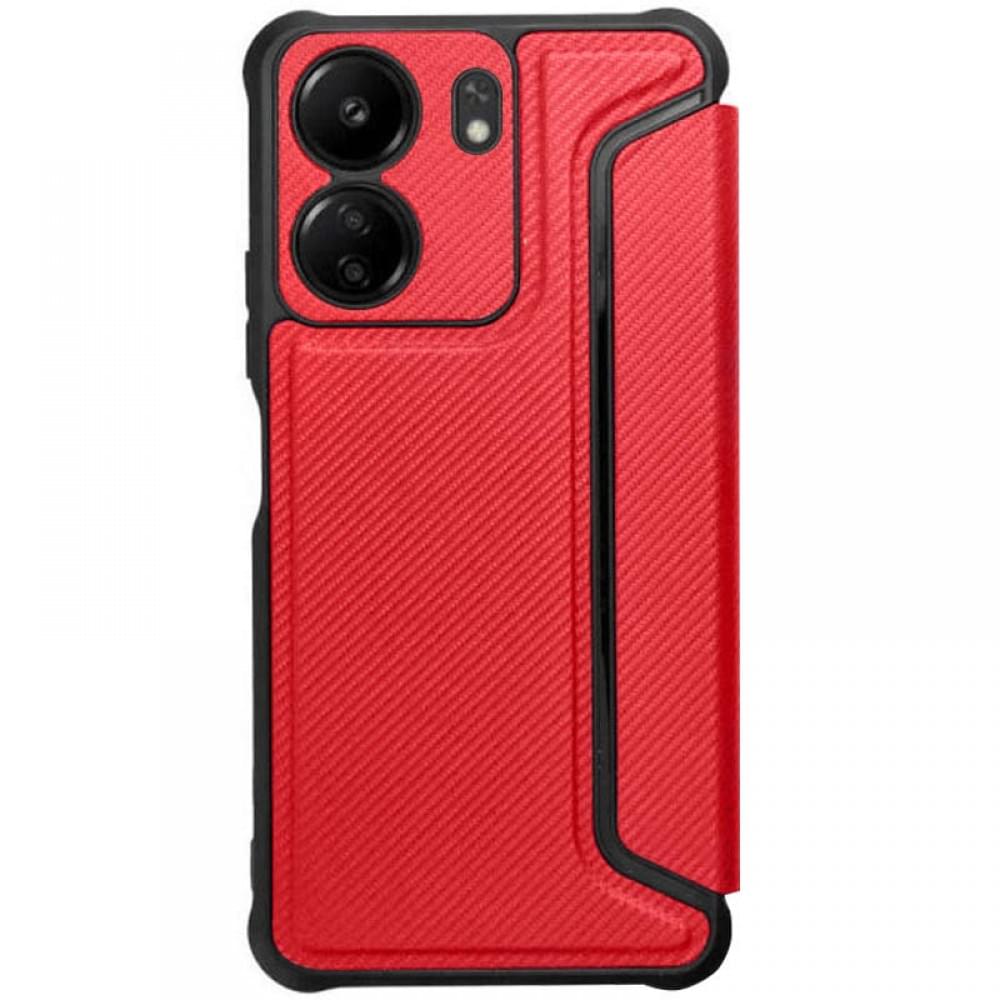 Шкіряний чохол-книжка GETMAN Razor (PU) для Xiaomi Redmi 13C / Poco C65 Red