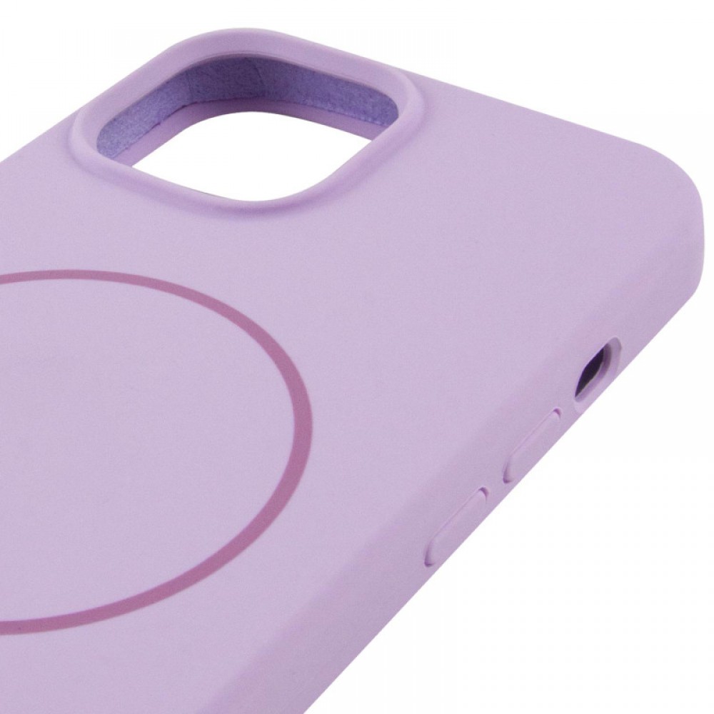 Чохол Silicone Case Full Protective (AA) NO LOGO with MagSafe для Apple iPhone 13 (6.1") Бузковий / Lilac