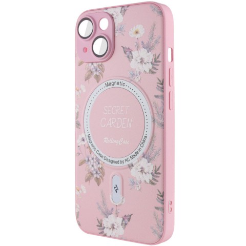 TPU+PC чохол Secret Garden with MagSafe для Apple iPhone 15 (6.1") Pink