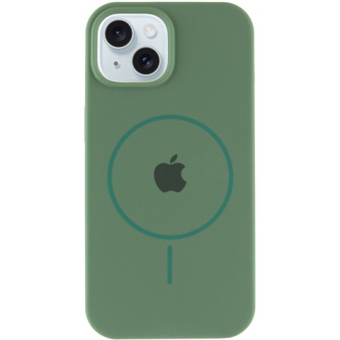 Чохол Silicone Case Full Protective (AA) with MagSafe для Apple iPhone 15 Plus (6.7") Зелений / Pine green