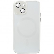 Чохол TPU+Glass Sapphire Midnight with MagSafe для Apple iPhone 15 (6.1") Білий / White