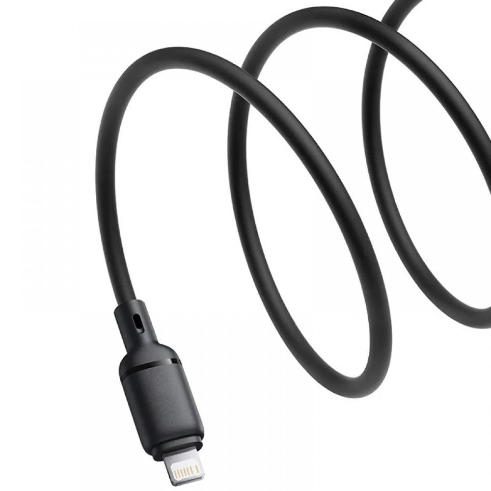 Дата кабель Baseus Silky Series OS Fast Charging USB to Lightning 2.4A (1m) (P1037770) Cluster Black