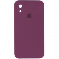 Чохол Silicone Case Square Full Camera Protective (AA) для Apple iPhone XR (6.1") Бордовий / Maroon
