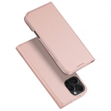 Чохол-книжка Dux Ducis з кишенею для візиток для Apple iPhone 16 Pro (6.3") Rose Gold