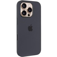 Чохол Silicone case (AAA) with Magsafe and Animation (button) для Apple iPhone 16 Pro (6.3") Black