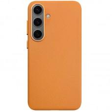 Шкіряний чохол Leather Case (AAA) для Samsung Galaxy S25+ Orange