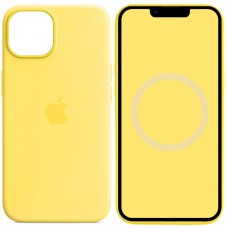 Чохол Silicone case (AAA) full with Magsafe and Animation для Apple iPhone 14 (6.1") Жовтий / Canary Yellow