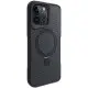 TPU+PC чохол Metal Buttons with MagSafe Carbon Ring для Apple iPhone 14 Pro Max (6.7") Чорний