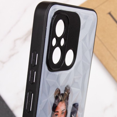 TPU+PC чохол Prisma Ladies для Xiaomi Redmi 12C / Poco C55 Black in White