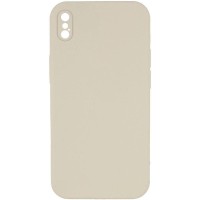 Чохол Silicone Case Square Full Camera Protective (AA) NOLOGO для Apple iPhone X / XS (5.8") Бежевий / Antique White