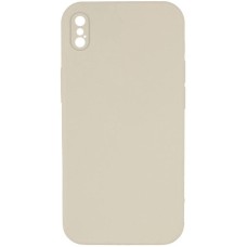Чохол Silicone Case Square Full Camera Protective (AA) NOLOGO для Apple iPhone X / XS (5.8") Бежевий / Antique White