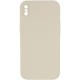 Чохол Silicone Case Square Full Camera Protective (AA) NOLOGO для Apple iPhone X / XS (5.8") Бежевий / Antique White