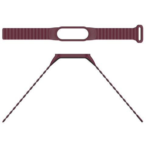 Ремінець Dual-color Magnetic для Xiaomi Mi Band 7/6/5/4/3 Plum / Black