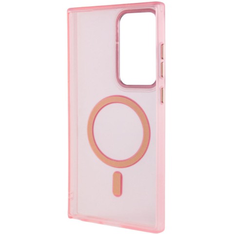 Чохол TPU Lyon frosted with MagSafe для Samsung Galaxy S22 Ultra Pink