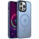 TPU+PC чохол Metal Buttons with MagSafe Colorful для Apple iPhone 12 Pro Max (6.7") Блакитний