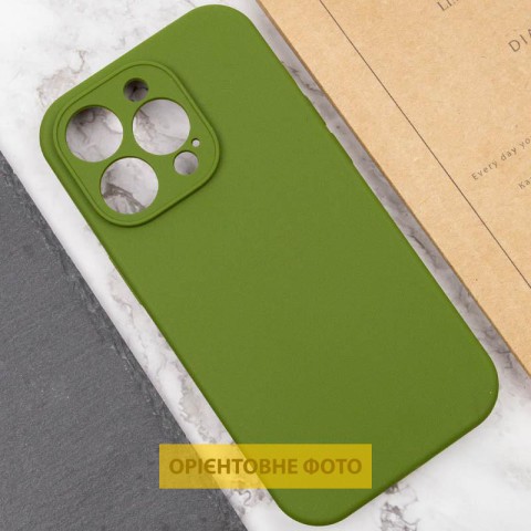 Чохол Silicone Case Full Camera Protective (AA) NO LOGO для Apple iPhone 17 Pro (6.3") Зелений / Dark Olive