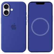 Чохол Silicone case (AAA) full with Magsafe and Animation для Apple iPhone 16 (6.1") Синій / Ultramarine