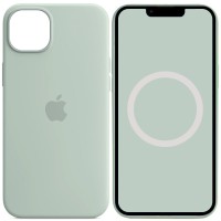 Чохол Silicone case (AAA) with Magsafe and Animation для Apple iPhone 14 (6.1") Бірюзовий / Succulent
