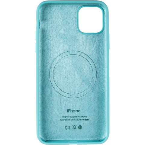 Чохол Silicone Case Full Protective (AA) with MagSafe для Apple iPhone 11 Pro Max (6.5") Бірюзовий / Marine Green