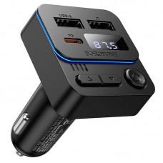 АЗП FM модулятор Borofone BC60 Hero 35W (2USB-A/1C) Black