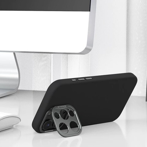 Чохол Silicone Nillkin LensWing Prop Magnetic для Apple iPhone 16 Pro (6.3") Чорний / Black