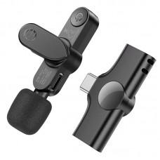 Петличний бездротовий мікрофон Borofone BFK12 Trophy lavalier Type-C Black