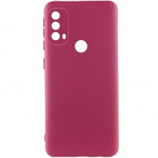 Чохол Silicone Cover Lakshmi Full Camera (A) для Motorola Moto E40 Бордовий / Marsala