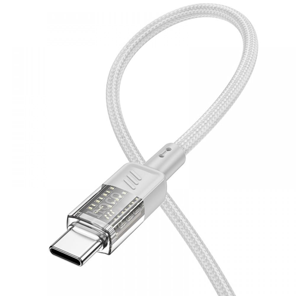Дата кабель Hoco U129 Spirit Transparent Type-C to Type-C 60W (1.2m)