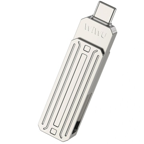 Флеш-накопичувач WIWU Wi-FD001 3in1 (USB-A/C/L) USB 3.0 — 256GB Silver